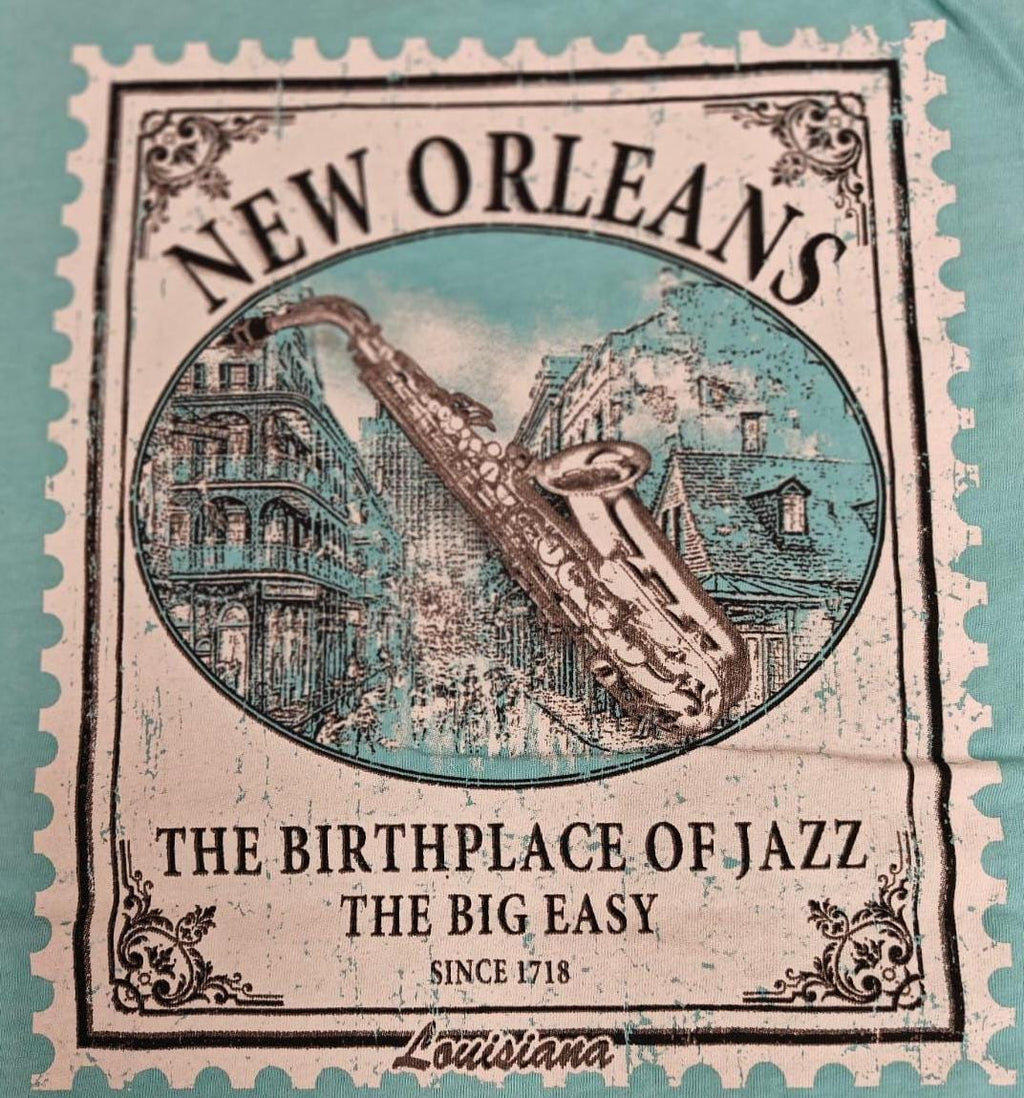 New Orleans Jazz T-Shirt | Unisex NOLA Music Tee | Seafoam