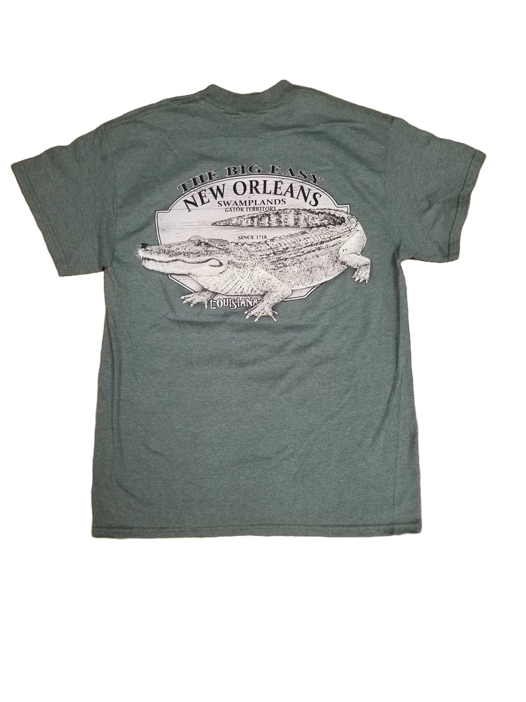 New Orleans Gator Unisex Tee – Heather Military Green