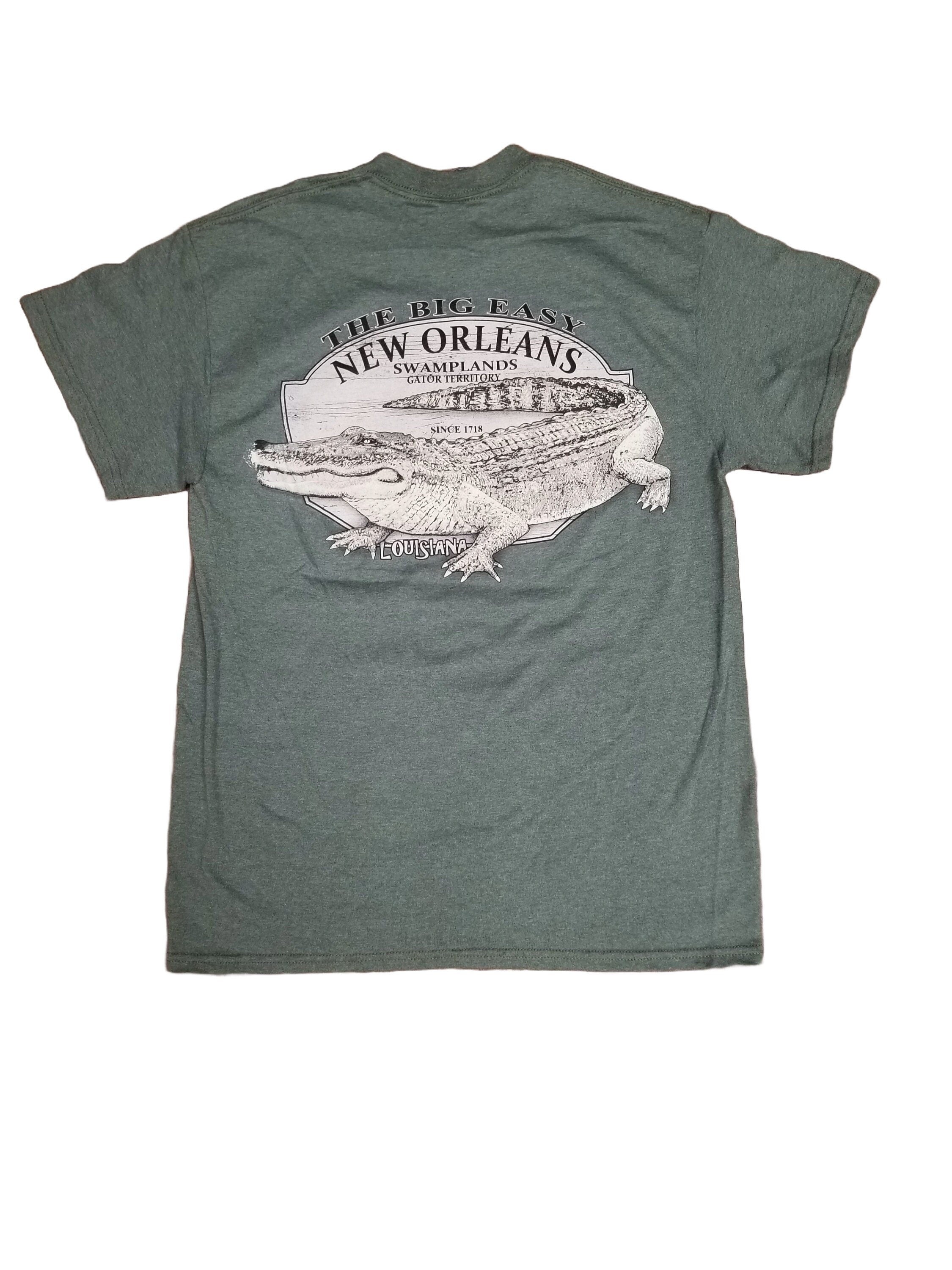 New Orleans Gator Unisex Tee – Heather Military Green
