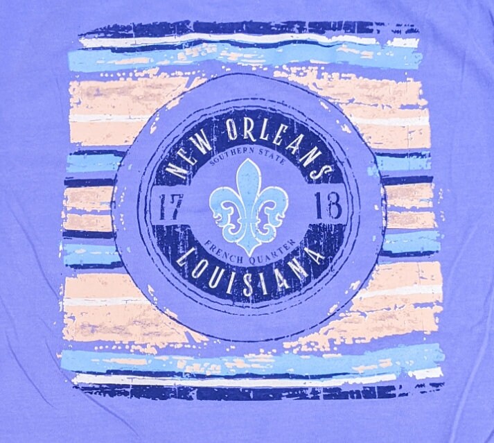New Orleans Fleur de Lis Garment-Dyed T-Shirt | Unisex Louisiana Tee | Violet