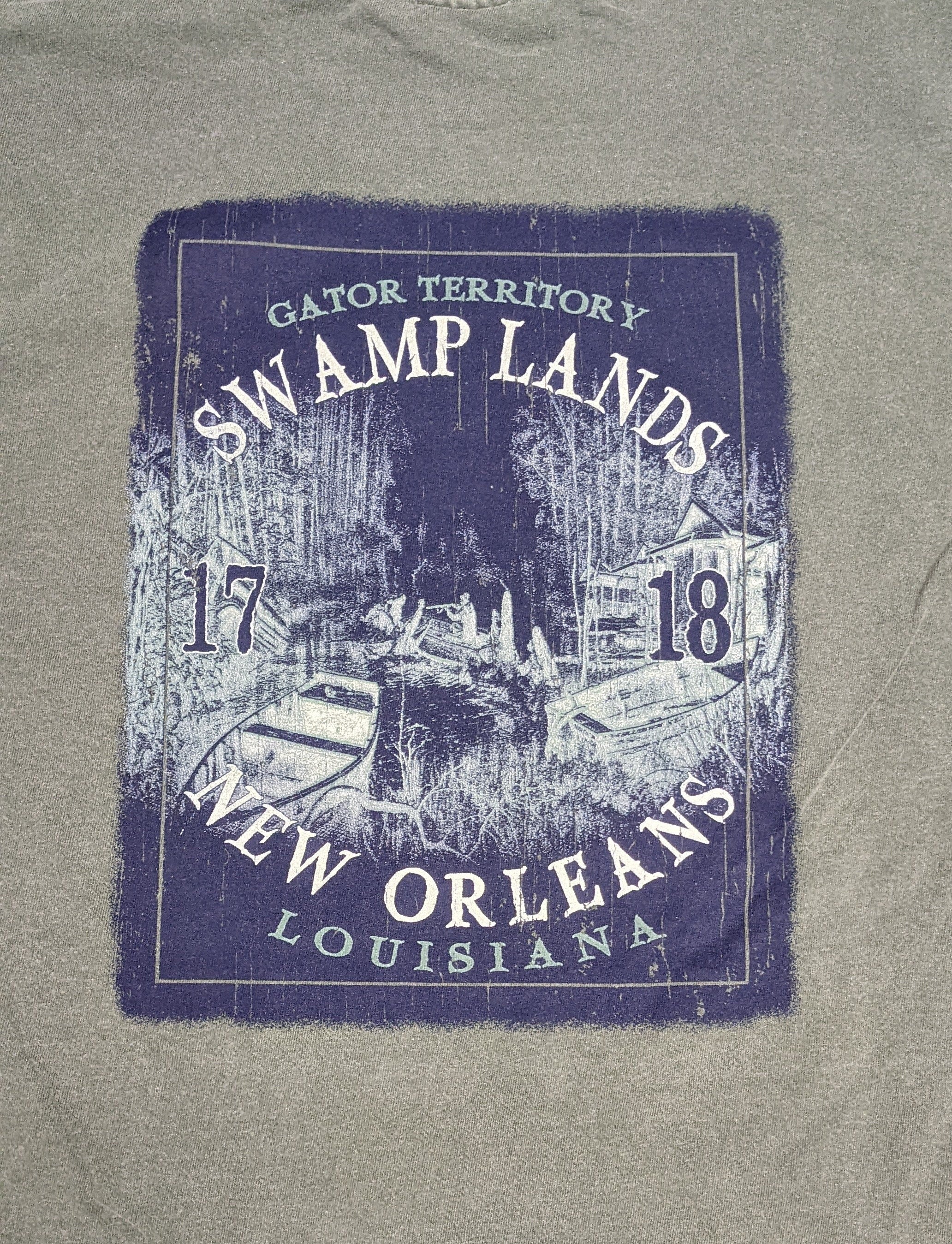 New Orleans Garment dyed T-Shirt – "Swamp Lands Gator Territory" Graphic Tee