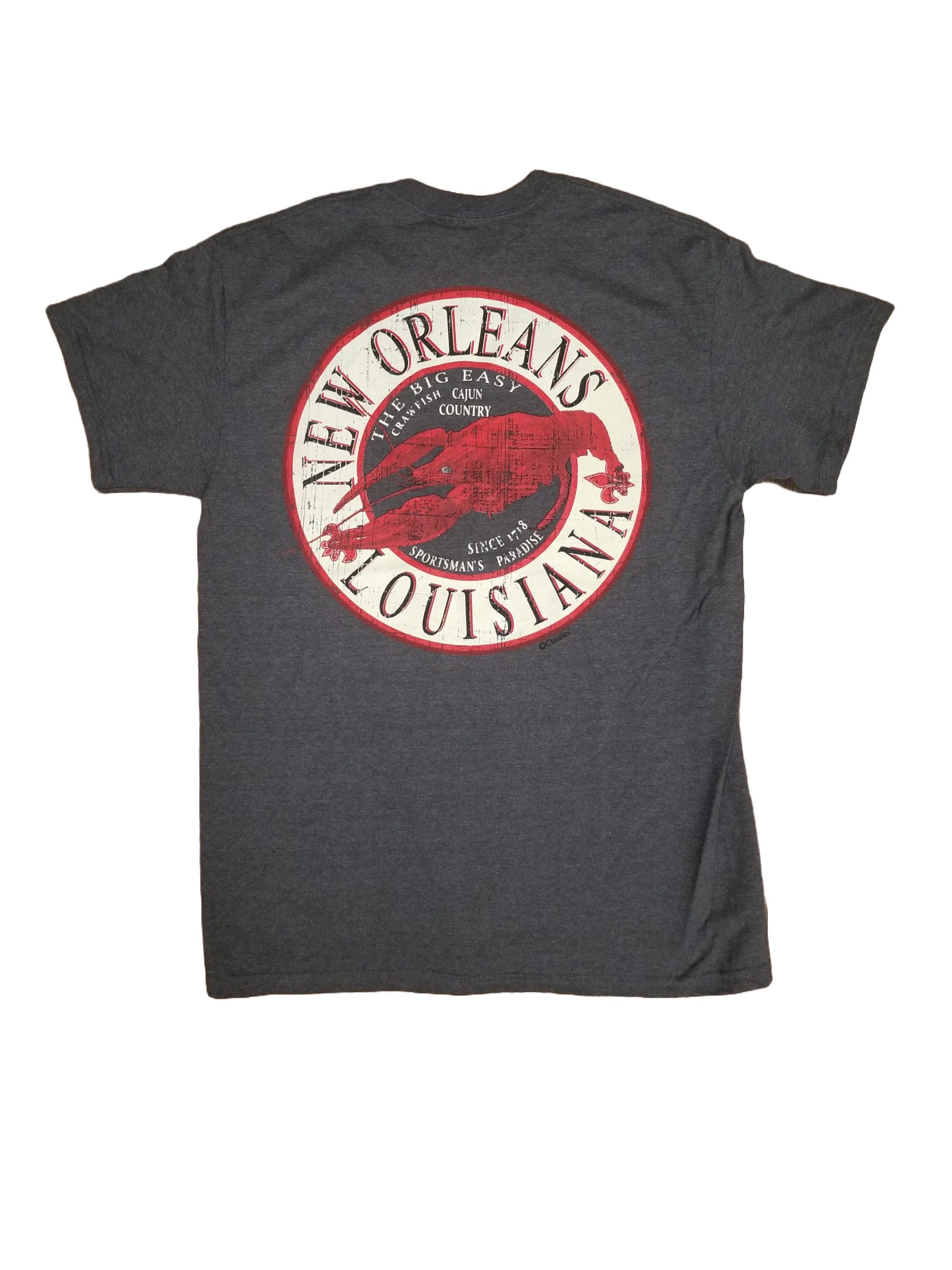 New Orleans Crawfish T-Shirt | Cajun Country Big Easy Tee | Heather Charcoal