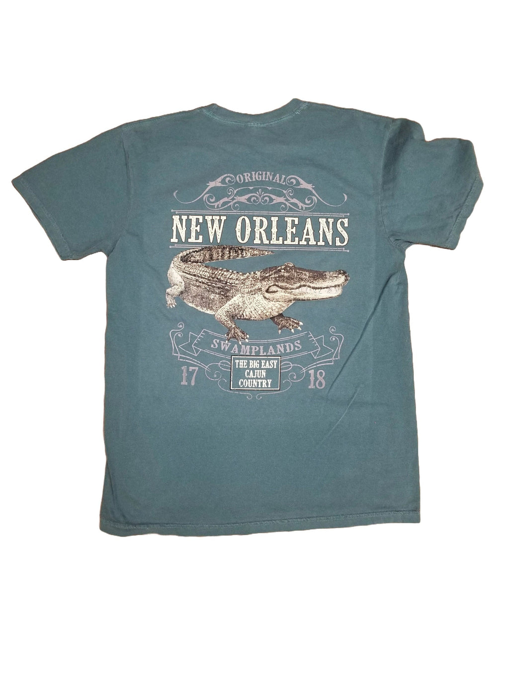 New Orleans Alligator T-Shirt | Cajun Country Swamplands Tee | Teal