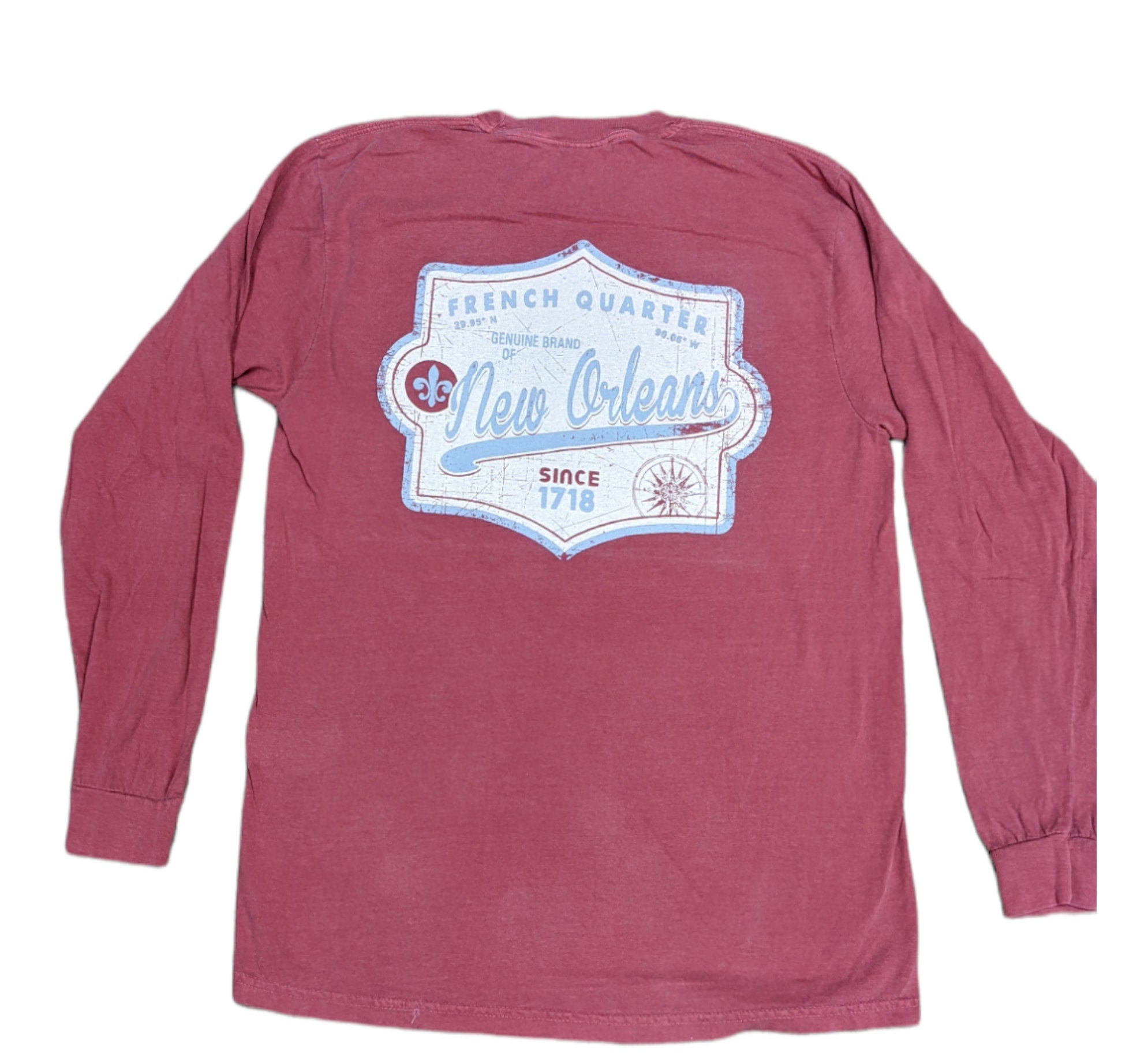 New Orleans Since 1718 Long Sleeve Garment Dyed Tee