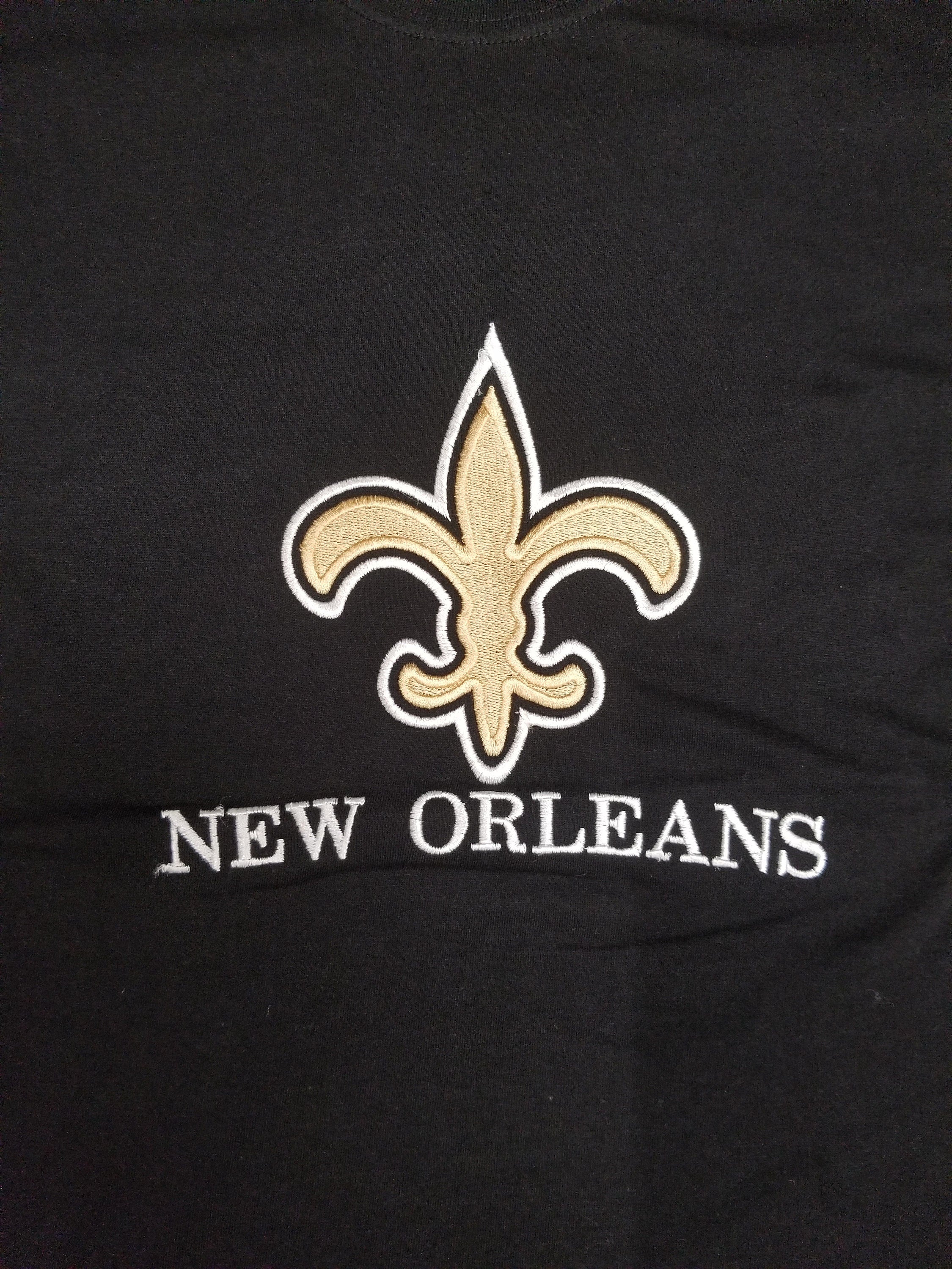 New Orleans Fleur de Lis Embroidered T-Shirt | NOLA Black & Gold Tee