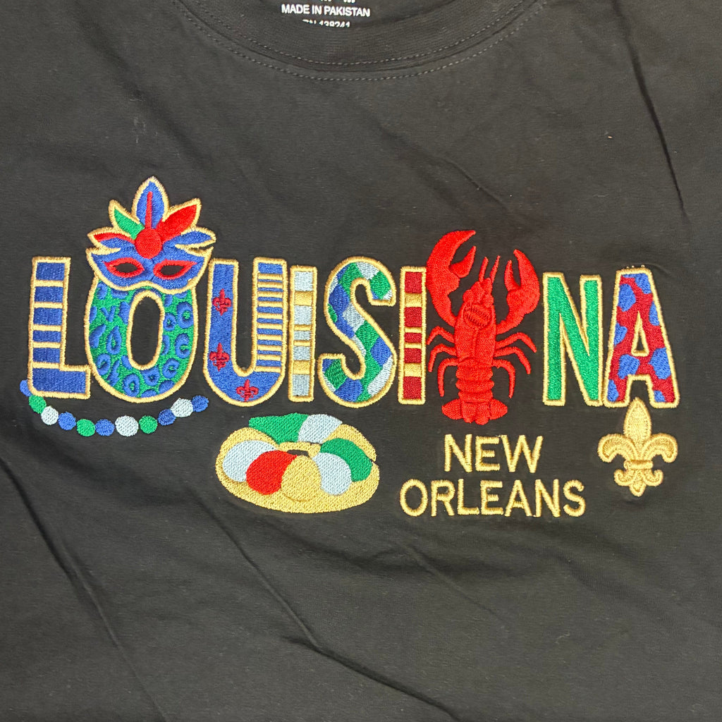 Louisiana New Orleans Embroidered Tee