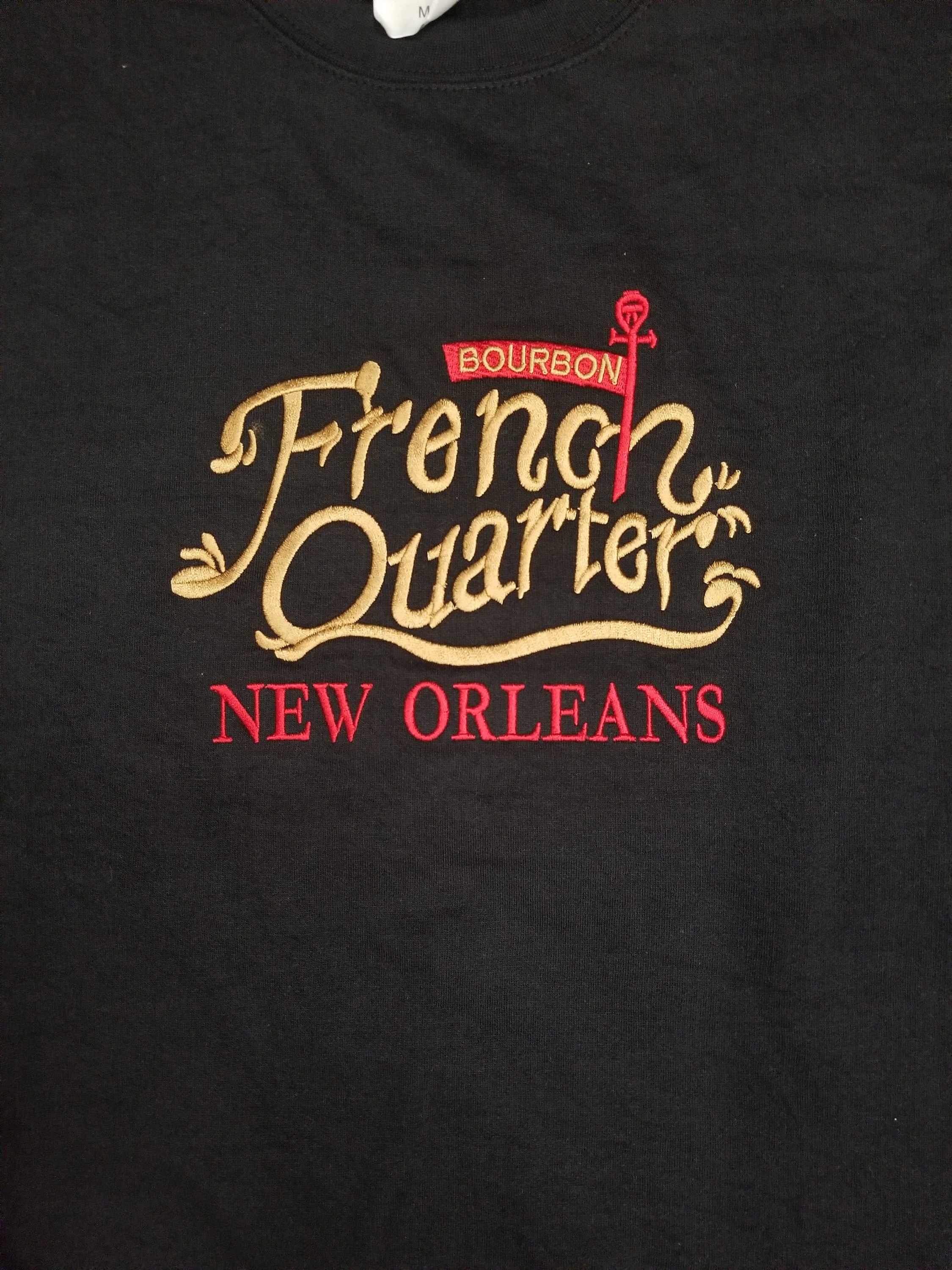 New Orleans 'Bourbon Street French Quarter' Crewneck Sweatshirt | Black & Heather Grey