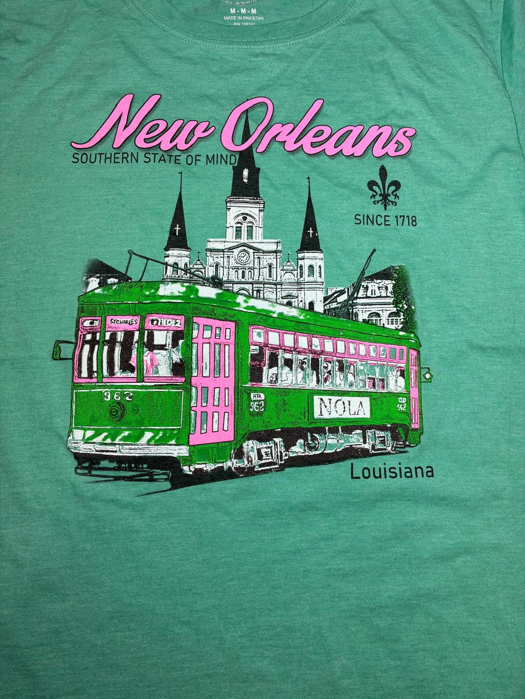 New Orleans Streetcar Soft Tee – Chalky Mint - Loop Apparel