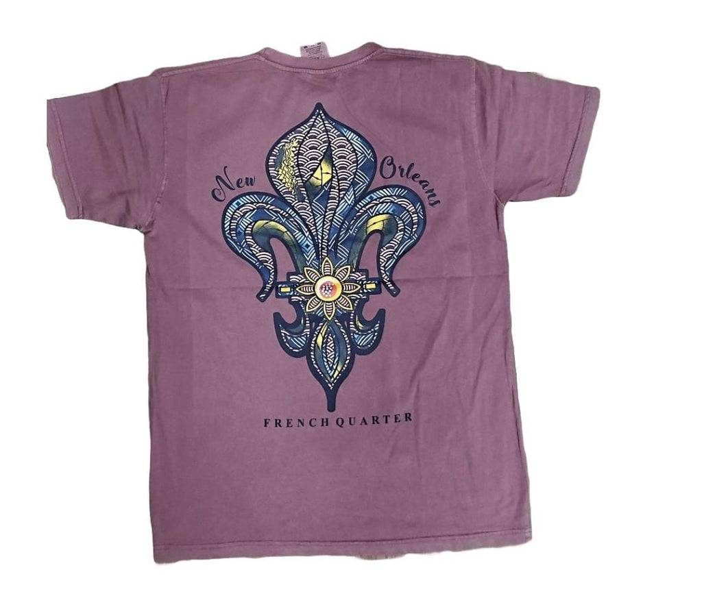 New Orleans Fleur de Lis Unisex Garment-Dyed Tee – Vineyard Purple