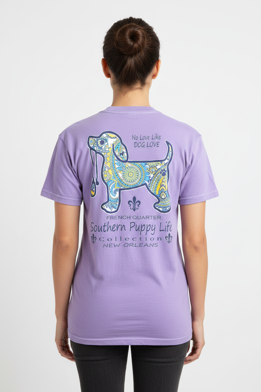 Female model back view Southern Puppy Life