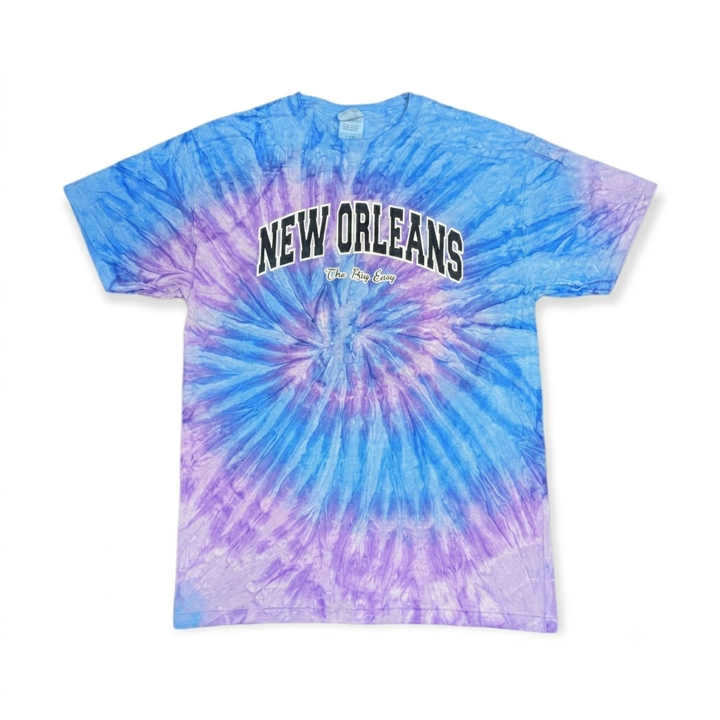 New Orleans Tie-Dye Tee – Blue & Purple