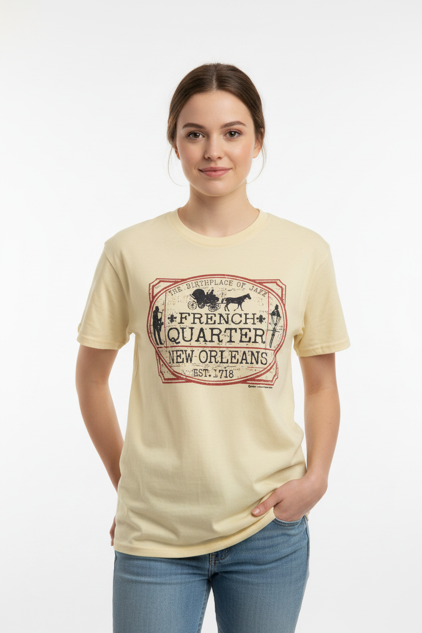 French Quarter Cream Tee - Female