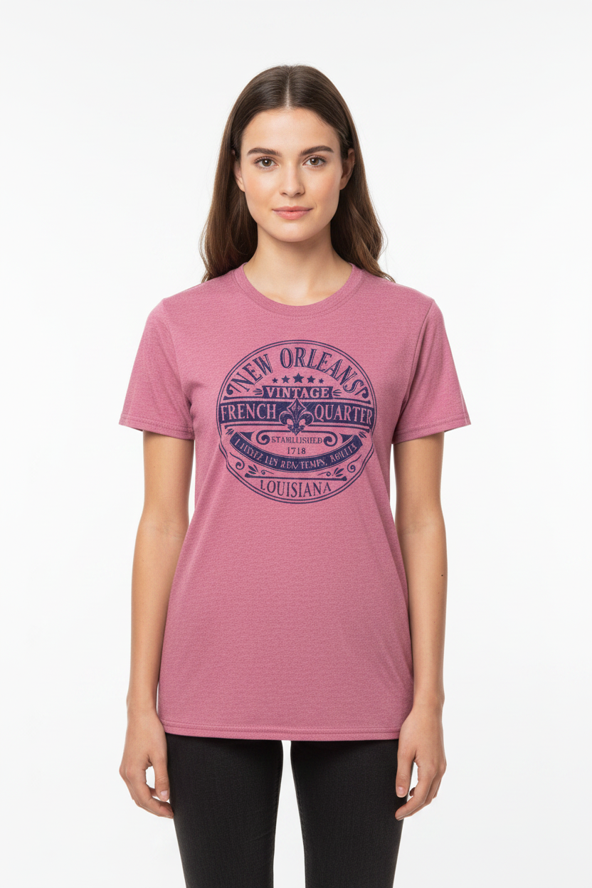 French Quarter Vintage Tee – Crimson