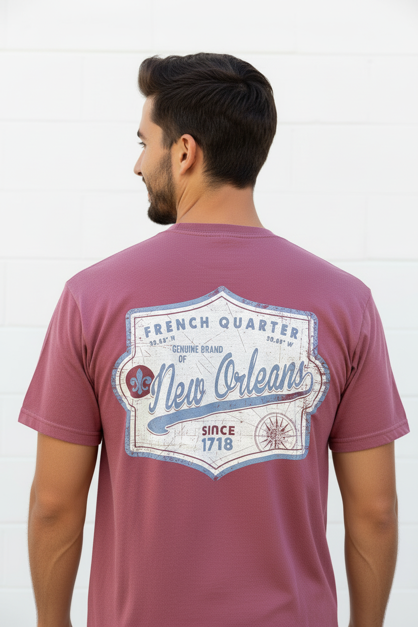 French Quarter Tee - Male Model Back