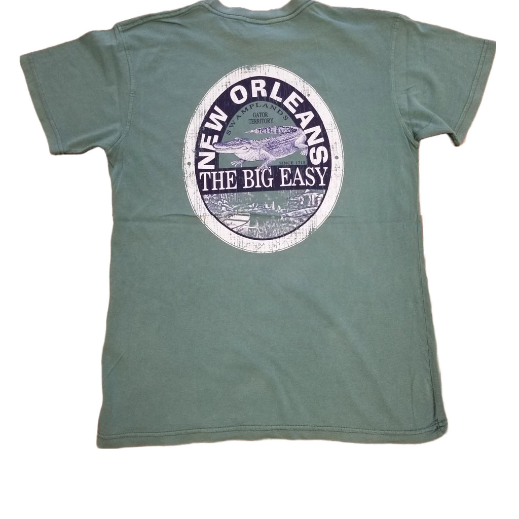 Big Easy Gator Territory Tee – Sage Green