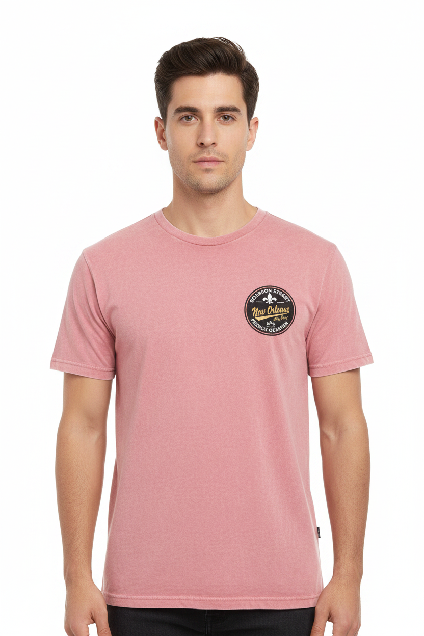 Male Front Pink Stonewash