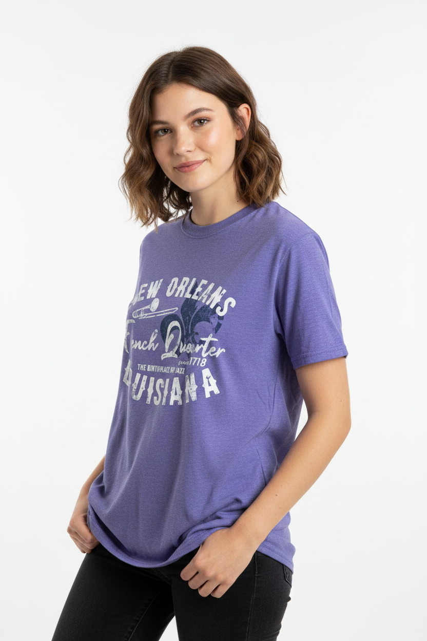 New Orleans French Quarter Purple Tee - Female