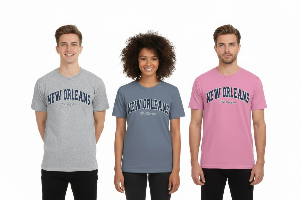 New Orleans Tee - Close Up All Three Colors