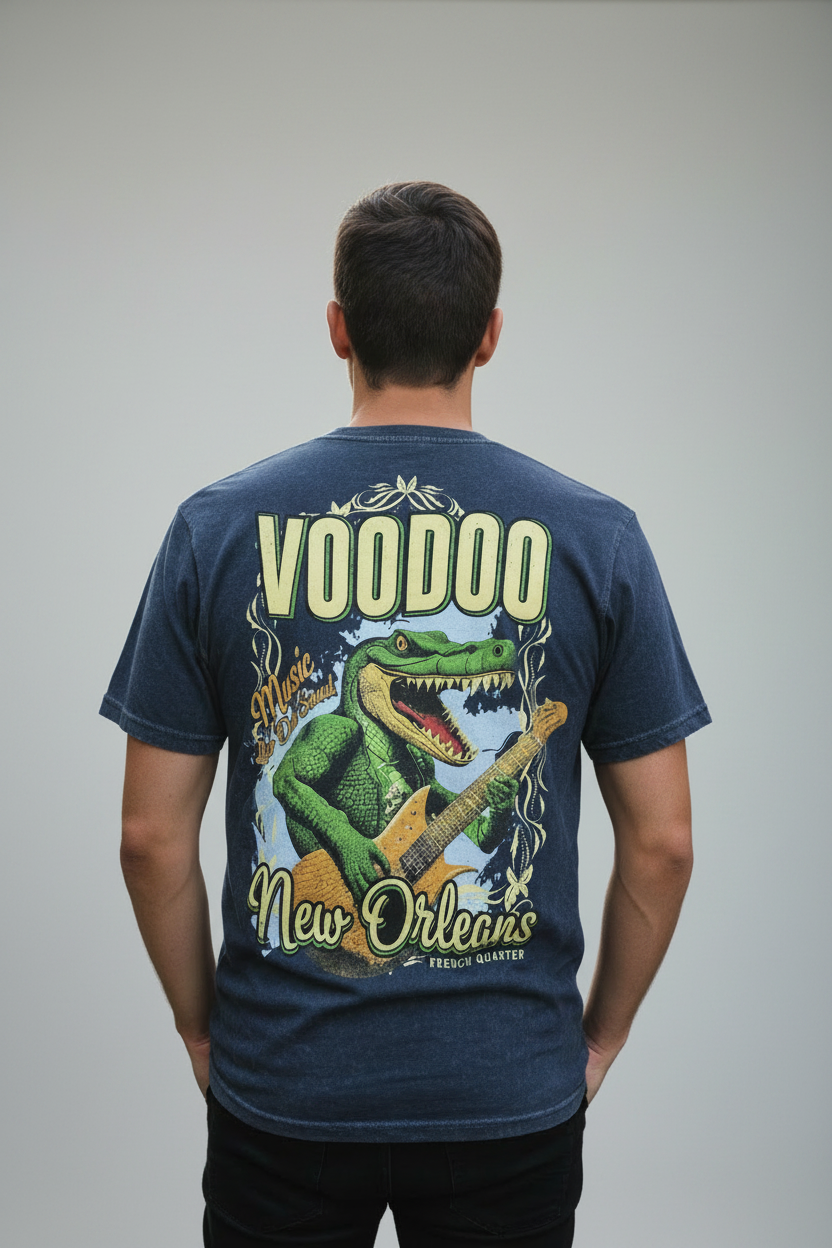 New Orleans Voodoo Gator Tee — Stone Wash Studio