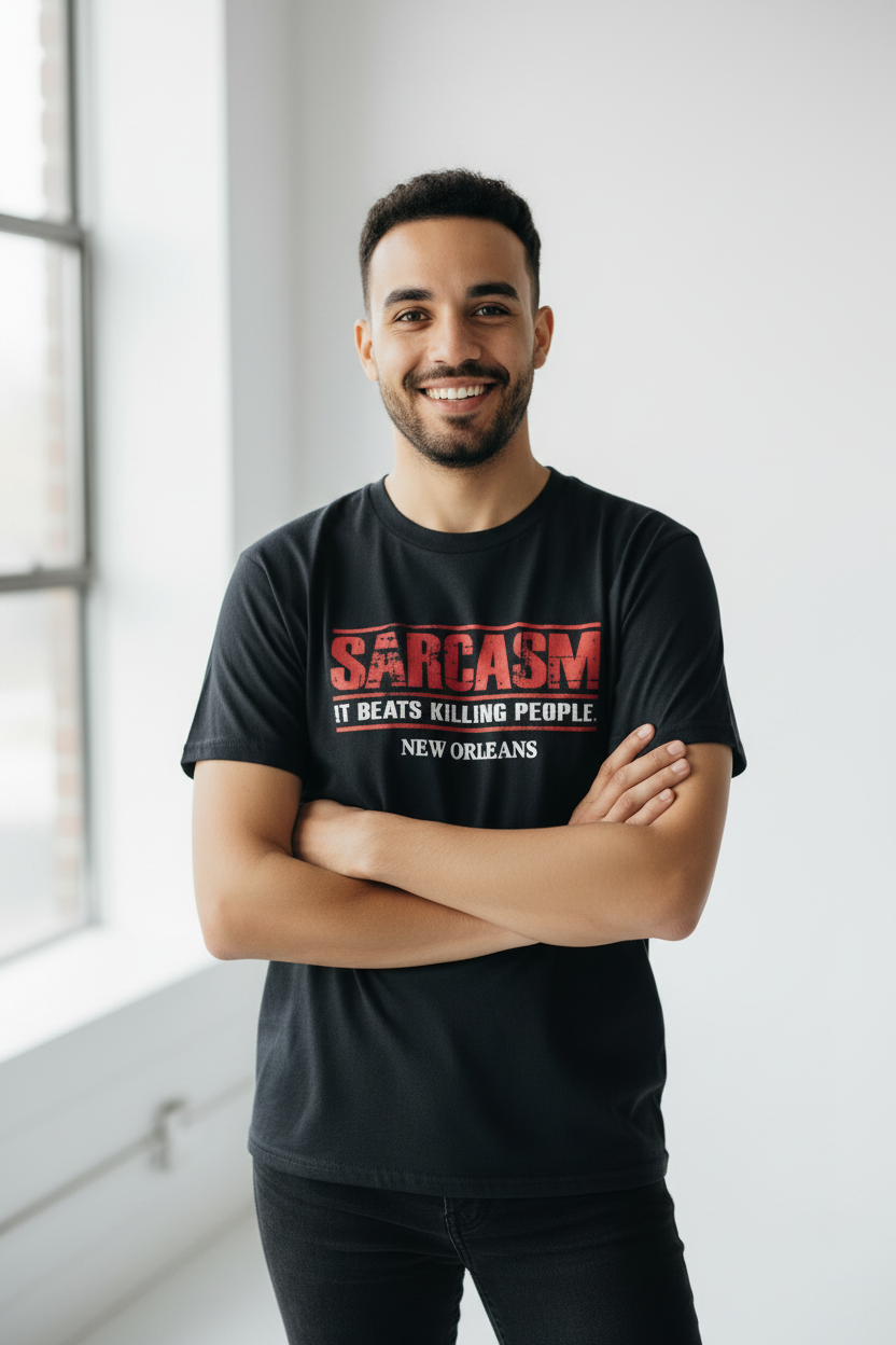 Sarcasm Tee - Male Model