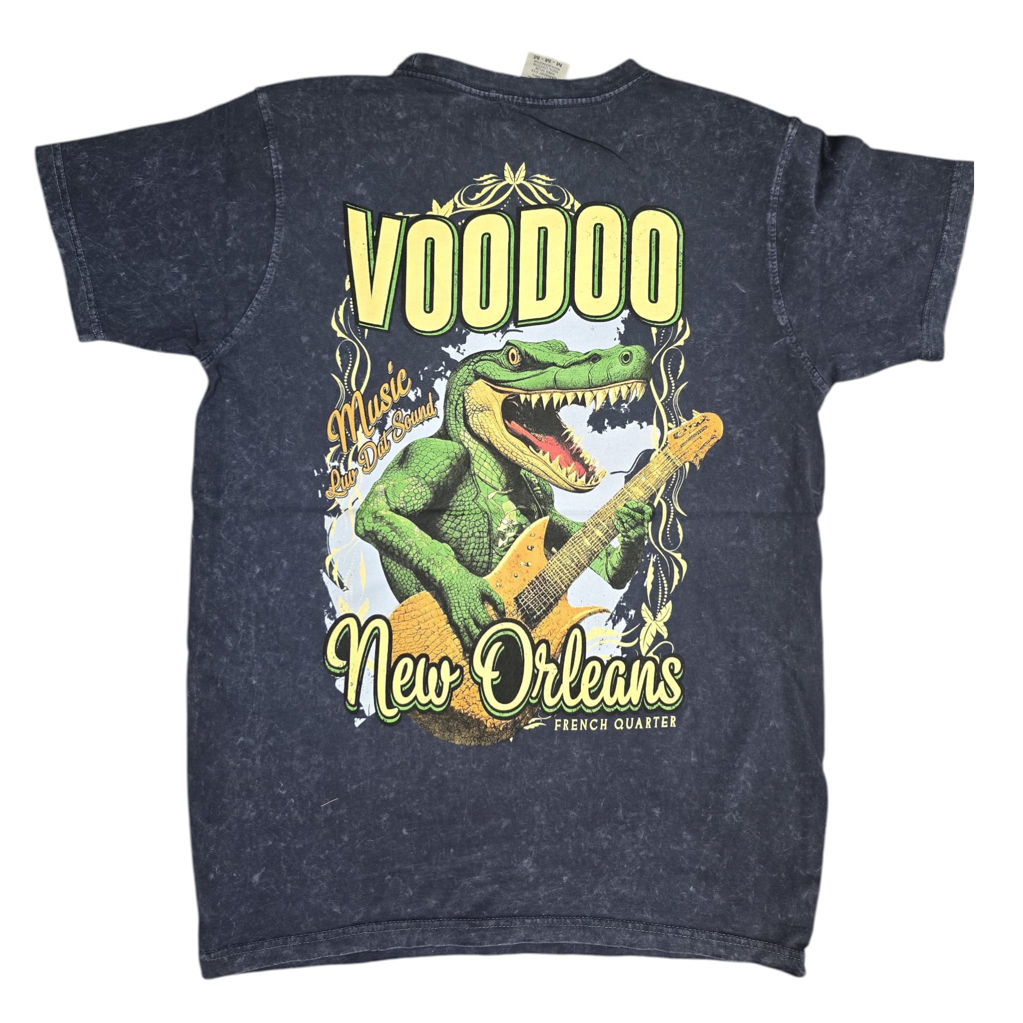 New Orleans Voodoo Gator Tee — Navy Stone Wash