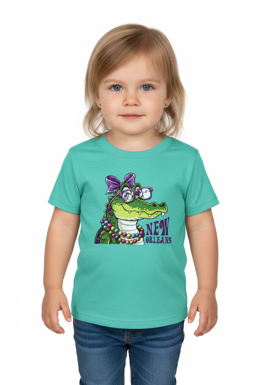 Toddler Girl Sassy Gator Tee