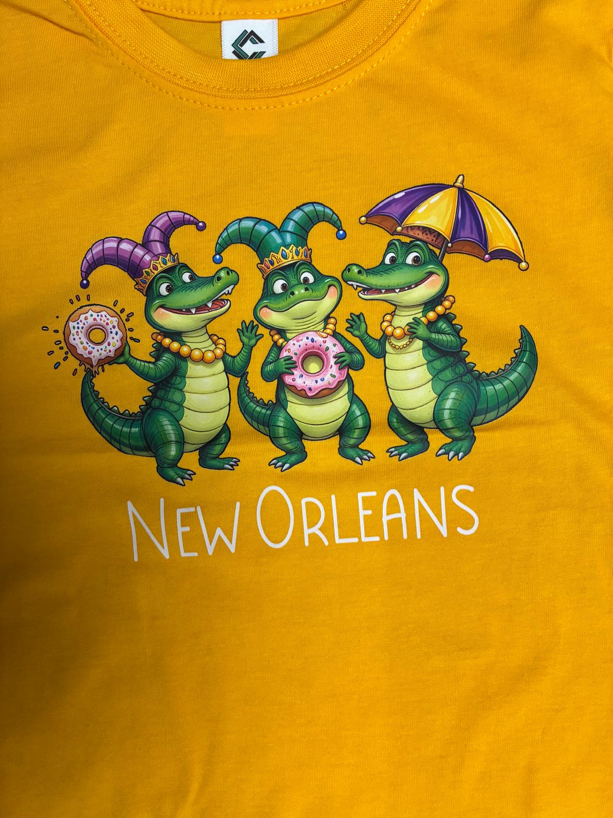 Mardi Gras Gators New Orleans Toddler Tee - Loop Apparel