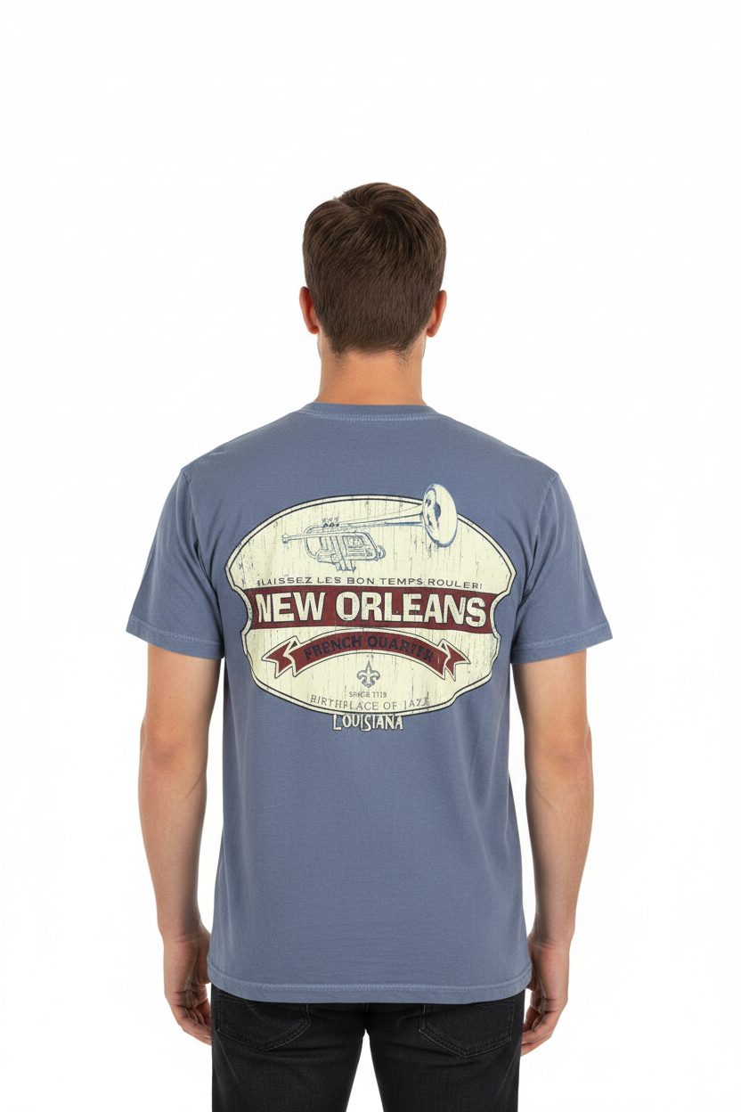Trumpet Tee – Male Model Back v2